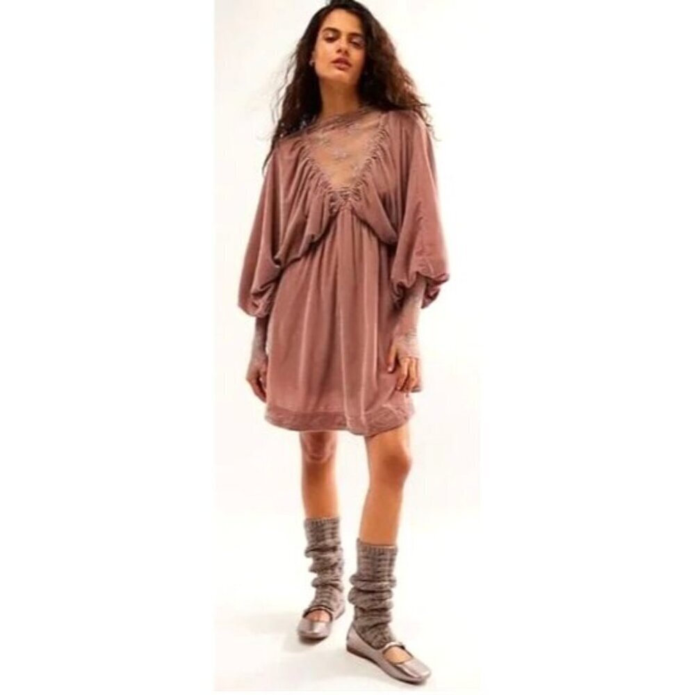 Free People Portia Velvet Mini Dress Size Small NWT MSRP: $128